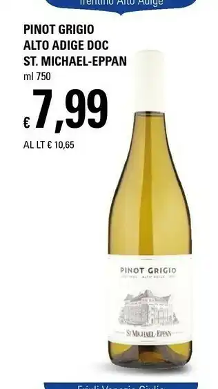 Basko St Michael-Eppan Pinot Grigio Alto Adige DOC offerta