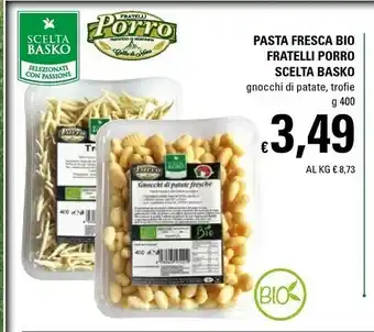 Fratelli Porro Pasta Fresca Bio Scelta Basko 400 G