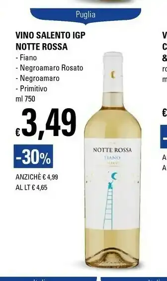 Basko Notte Rossa - Negroamaro Di Terra D'Otranto DOP 750 G(ml) offerta