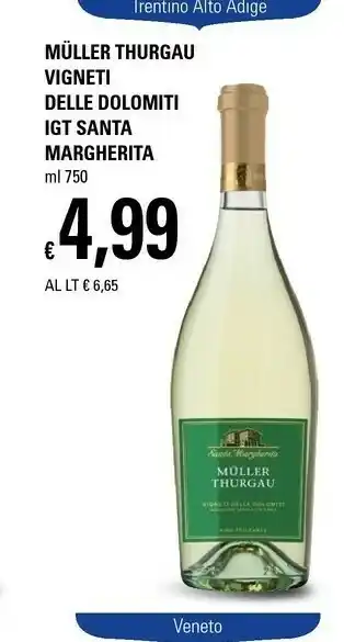 Basko Santa margherita Muller Thurgau Vignetti Delle Dolomiti IGT offerta
