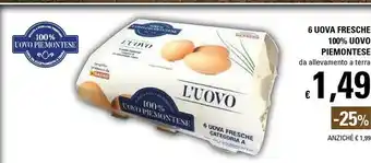 Basko 6 Uova Fresche 100% Uovo Piemontese offerta