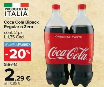 Carrefour Market Coca-Cola - Coca Cola Zero Zuccheri Zero Calorie 1350 G(ml) offerta