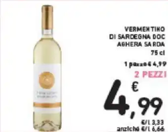 Conad Aghera Sarda Vermentino di Sardegina DOC 75 cl offerta