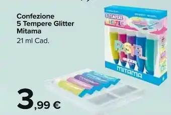 Mitama Confezione 5 Tempere Glitter
