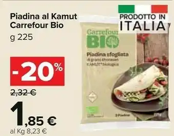 Carrefour Market Carrefour - Piadina Sfogliata Biologica Di Grano Khorasan Kamut 225 G(ml) offerta