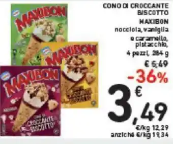 Conad Maxibon Cono di Croccante Biscotto 284 g offerta
