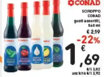 Conad Conad Sciroppo gusti assortiti 560 ml offerta