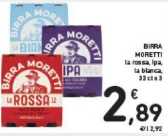 Conad Birra Moretti 33 cl x 3 offerta