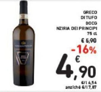 Conad Greco di Tufo DOCG Nziria Dei Principi 75 cl offerta