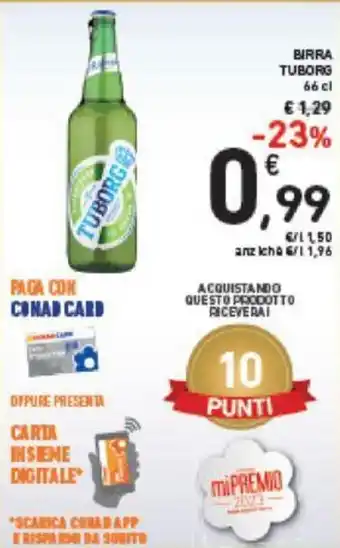 Conad Tuborg Birra 66 cl offerta