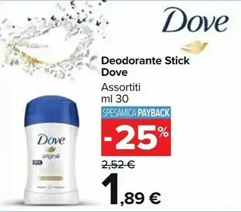 Carrefour Market Dove Deodorante Stick Original offerta