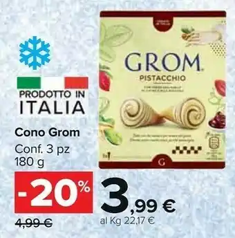 Carrefour Market Grom Cono 180 G offerta
