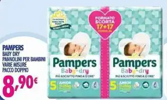 Acqua & Sapone Pampers Baby Dry Pannolini per Bambini varie misure pacco doppio offerta