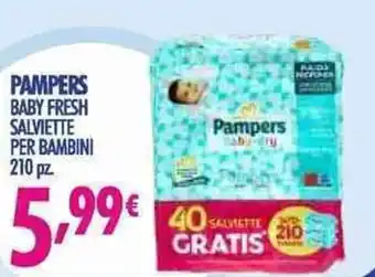 Acqua & Sapone Pampers Baby Fresh Salviette per Bambini 210 pz offerta
