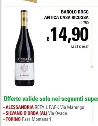 Basko Ricossa Barolo Docg Antica Casa offerta