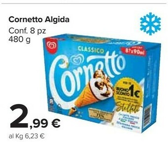 Carrefour Market Algida Cornetto Classico Formato Speciale 480 G(ml) offerta