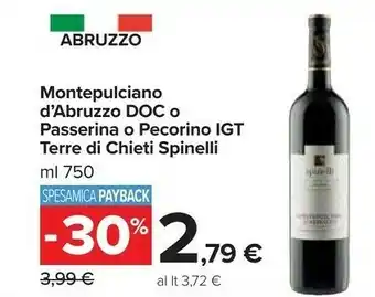 Carrefour Market Terre Di Chieti Spinelli Montepulciano D'abruzzo Doc offerta