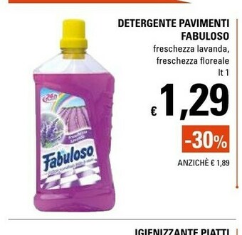 Basko Fabuloso Detergente Pavimenti Freschezza Lavanda offerta