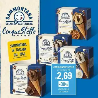 Basko Sammontana Sammontana - 6 Coni Cinque Stelle Caffè 450 g(ml) offerta