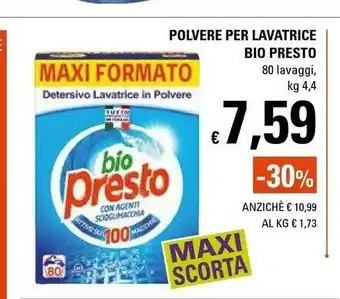 Basko Presto Detersivo In Polvere Per Lavatrice 80 Lavaggi offerta