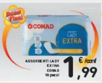 Conad Conad Assorbenti Lady Extra 10 pezzi offerta