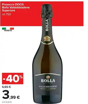 Carrefour Bolla - Valdobbiadene Prosecco Superiore DOCG 750 G(ml) offerta