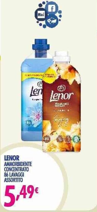 Acqua & Sapone Lenor Ammorbidente Concentrato 86 lavaggi offerta