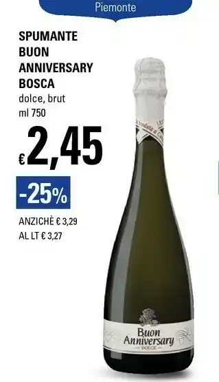 Basko Brut Bosca Spumante Buon Anniversary offerta