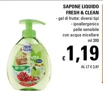 Basko Fresh & Clean Sapone Liquido Gel Di Frutta 300ml offerta