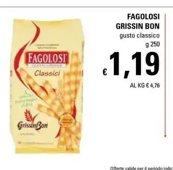 Basko Grissin bon Fagolosi Gusto Classico 250 G(ml) offerta
