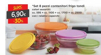 DPiù Set 8 Pezzi Contenitori Frigo Tondi offerta