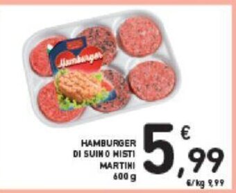 Conad Hamburger Di Suino Misti Martini 600 g offerta