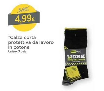 DPiù Calza Corta Protettiva Da Lavoro In Cotone offerta