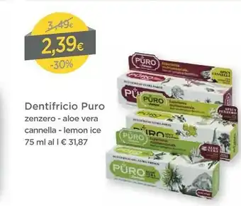DPiù Puro Dentifricio Zenzero - Aloe Vera 75ml offerta