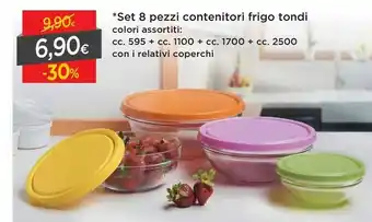 DPiù Set 8 Pezzi Contenitori Frigo Tondi offerta