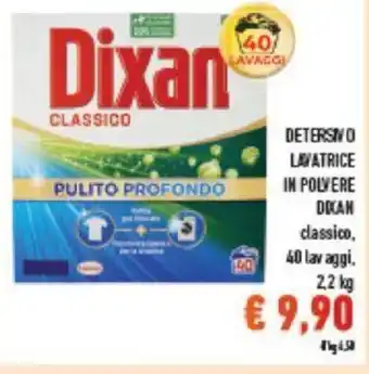 Conad Dixan Detersivo Lavatrice In Polvere classico, 40 lavaggi, 2,2 kg. offerta