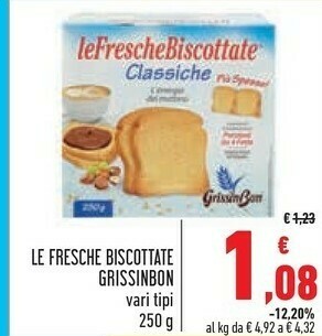 Conad Grissin Bon - Le Fresche Biscottate Gusto Classico 250 G(ml) offerta