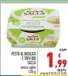 Conad Saclà Pesto Al Basilico E Tofu Biologico 120 G(ml) offerta