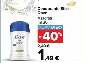 Carrefour Market Dove Deodorante Stick offerta