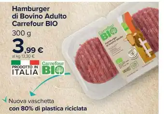 Carrefour Market Carrefour Bio Hamburger Di Bovino Adulto 300 G offerta
