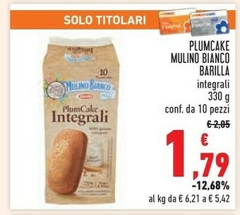 Conad Mulino Bianco Plum Cake Integrali 330 G(ml) offerta