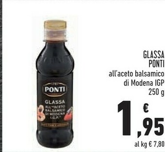 Conad Ponti Ponti - Glassa Gastronomica all'Aceto Balsamico di Modena 250 g(ml) offerta