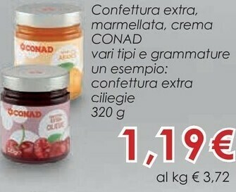 Conad Conad - Ciliegie Confettura Extra 320 G(ml) offerta