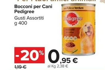 Carrefour Market Pedigree Bocconi Per Cani offerta