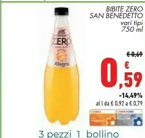 Conad San Benedetto Bibite Zero Allegra offerta