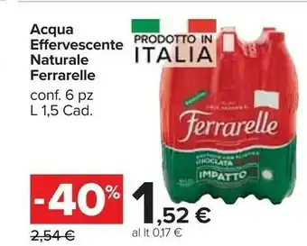 Carrefour Market Ferrarelle Acqua Minerale Effervescente Naturale 1500 G(ml) offerta