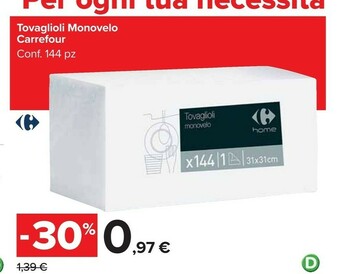 Carrefour Market Carrefour Tovaglioli Monovelo offerta