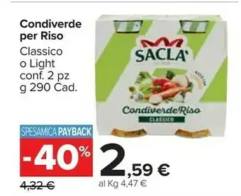 Carrefour Market Saclà CondiverdeRiso Per Insalate Di Riso 290 G(ml) offerta