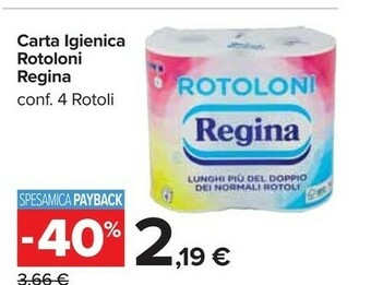 Carrefour Market Regina Carta Igienica Rotoloni offerta