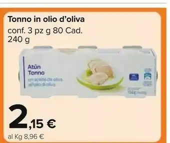 Carrefour Tonno In Olio Di Oliva offerta